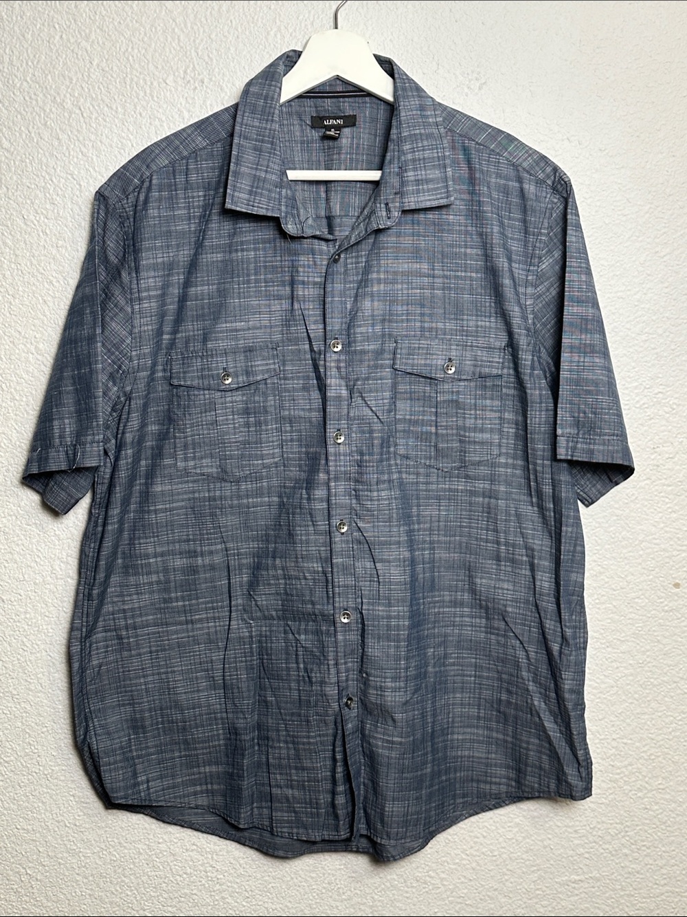 Alfani Short Sleeve Button Down Shirt Mens XL